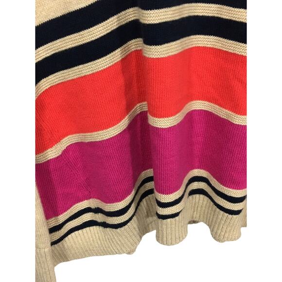 Tommy Hilfiger Button Down Back Pullover Sweater Tan Pink Black Orange Womens L - Picture 3 of 5